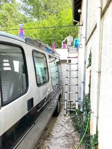 mon installation pour acceder sur le toit du boxer